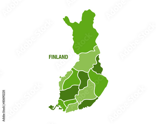 Finland map with regions