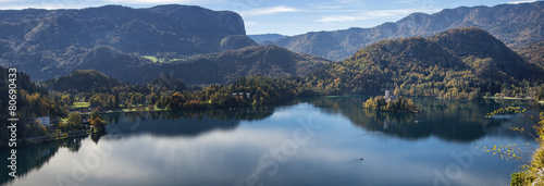 panorama of Bled lake