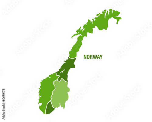 Norge map in green color