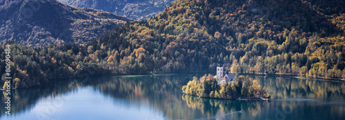 Wallpaper Mural panorama with church on the lake Bled in Slovenia Torontodigital.ca
