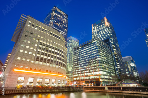 Office building background in Canary Wharf  London