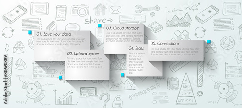 Infographic teamwork and brainstorming with Flat style.