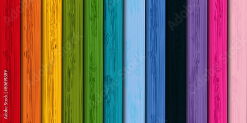 Holzwand bunt