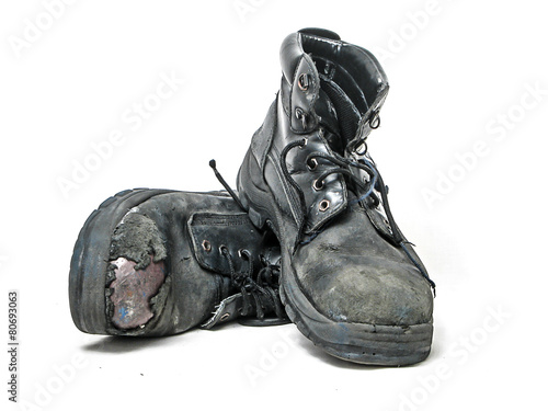 Worn safety boots