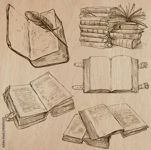 Books. Pack of an hand drawn vectors