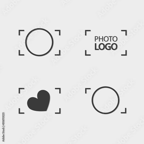 Logo Photos, viewfinder Camera logo vector set. Trendy flat came