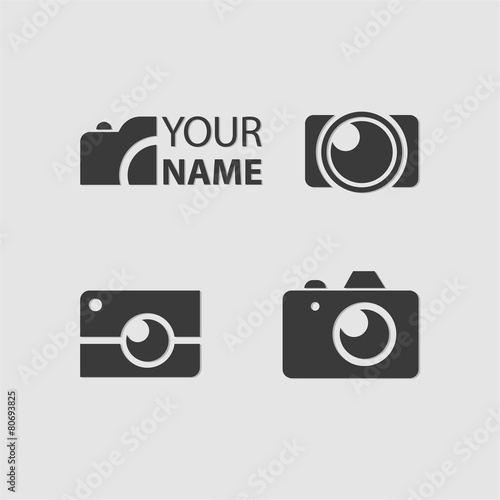 Logo Photos, Camera logo vector set. Trendy flat Hipster camera