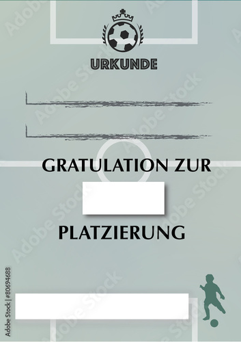 Fußball-Turnier Urkunde