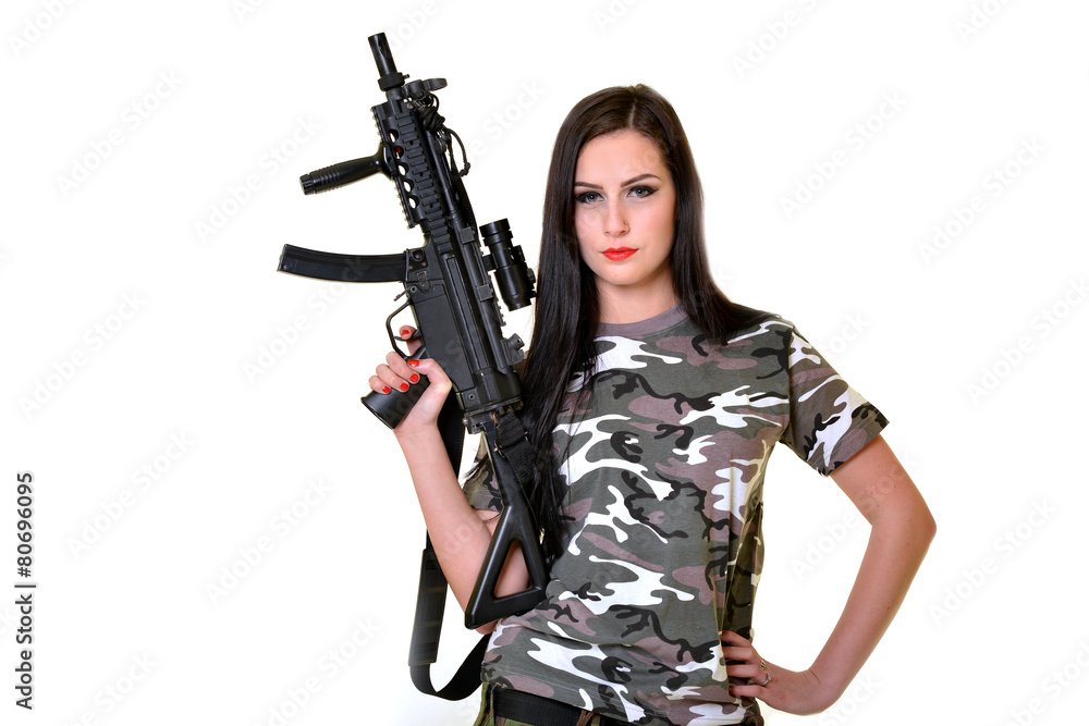 beautiful female soldier
