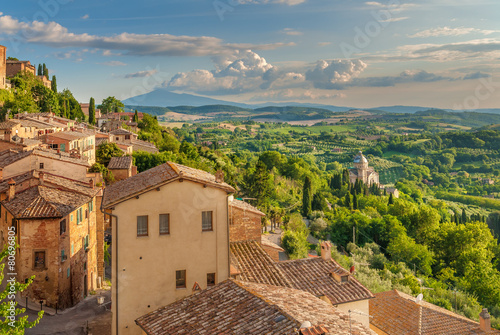 Landscape of the Tuscany seen from the walls of Montepulciano, I photo
