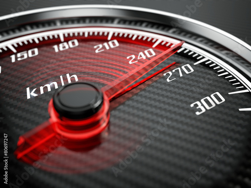 Bild auf Leinwand High speed concept - Car speedometer