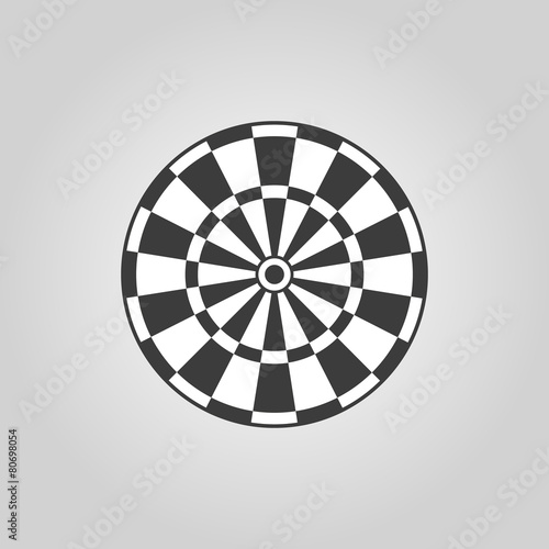 The darts icon. Target and Game symbol. Flat