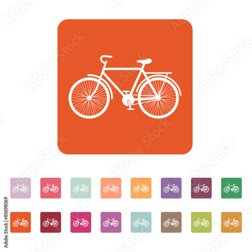 The bike icon. Bicycle symbol. Flat
