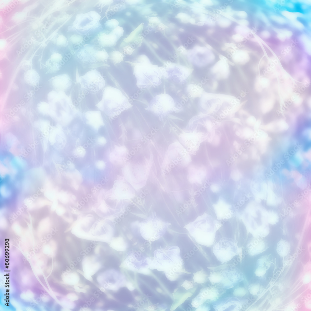 Blue pink blurred flowers background Blue pink blurred flowers background