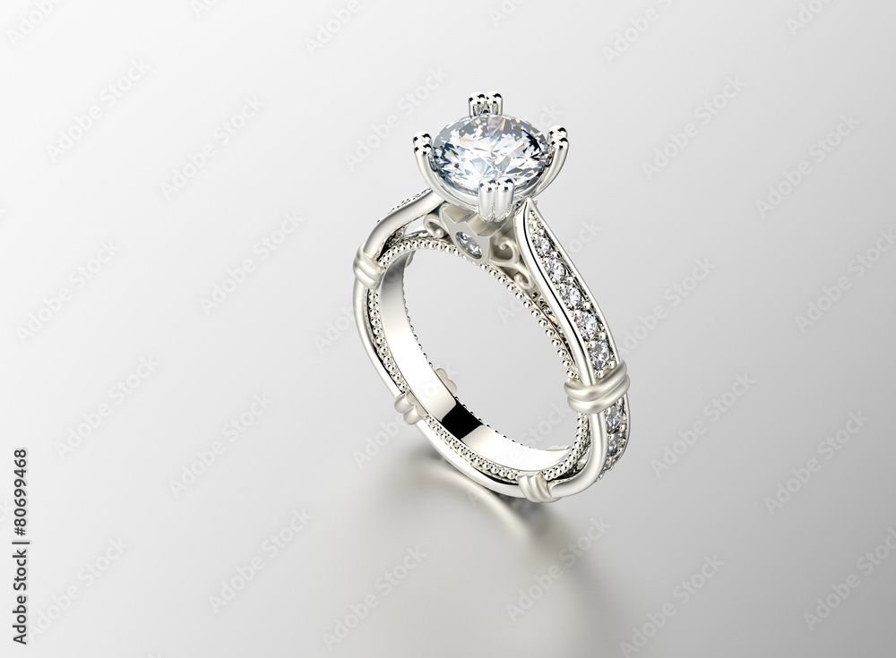 Golden Engagement Ring with Diamond Golden Engagement Ring with Diamond
