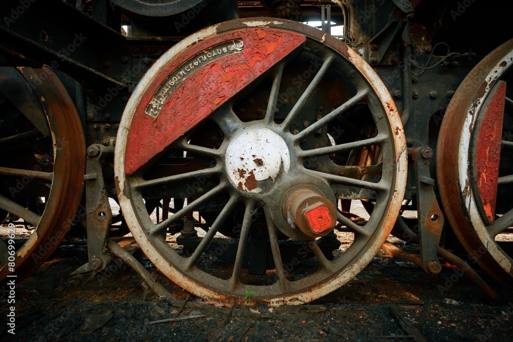 Wheels of an old train