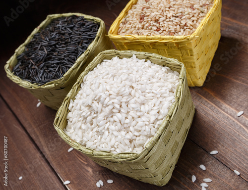 rice in baskets