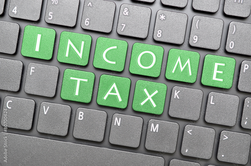 Income tax key on keyboard