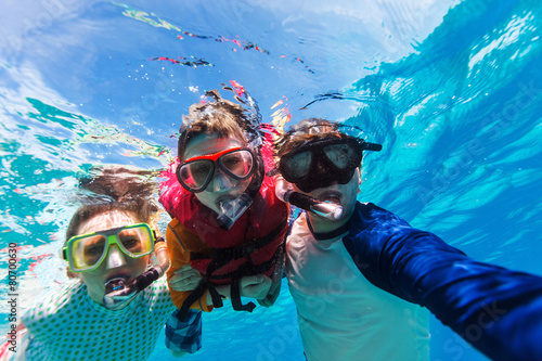 Photography Father and son snorkeling