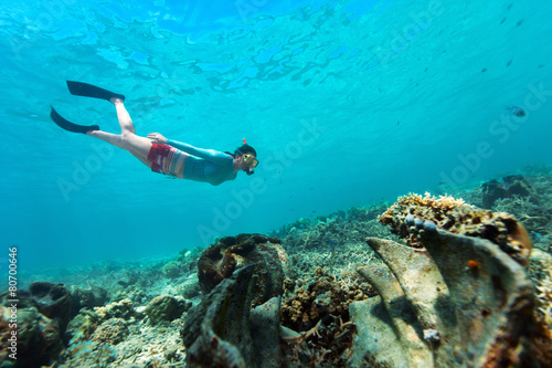 Woman snorkeling