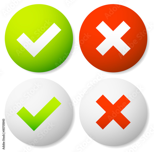 Check mark and Cross Icons