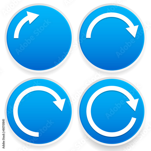 Circular arrows, 1/4, 1/2, 3/4 and full circles - Blue arrow sig