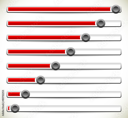 Vertical sliders, adjusters or loading bars. UI, GUI or Web elem