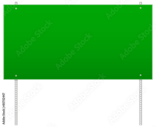 Empty rectangular road sign on poles. (poles with holes)