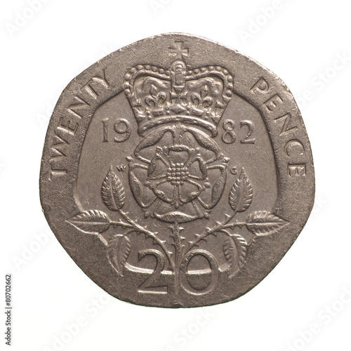 Twenty pence coin photo