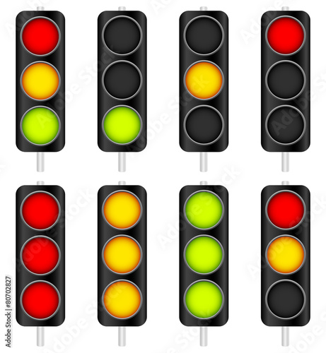 Traffic Light / Traffic Lamp set. Vector Illustration.