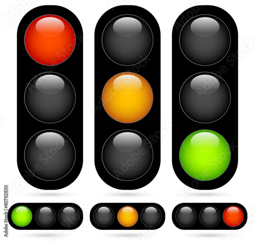 Traffic Light / Traffic Lamp set. Vector Illustration.