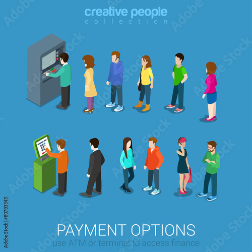 Waiting lines for ATM and payment terminal
