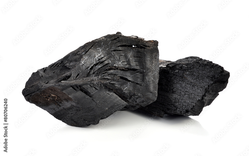 Obraz premium charcoal on over white background