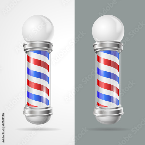 Vector baber shop pole set