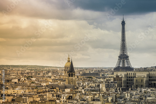 Panorama of Paris with Eiffel Tower ,France © marchello74