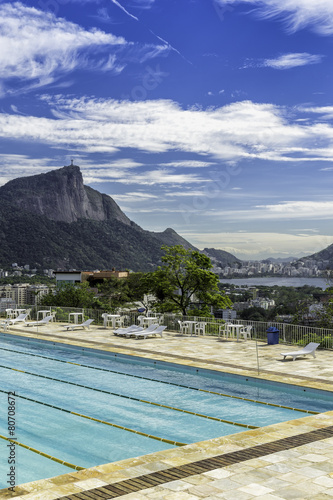 Panorama of Rio de Janeiro with the pool, Brazil