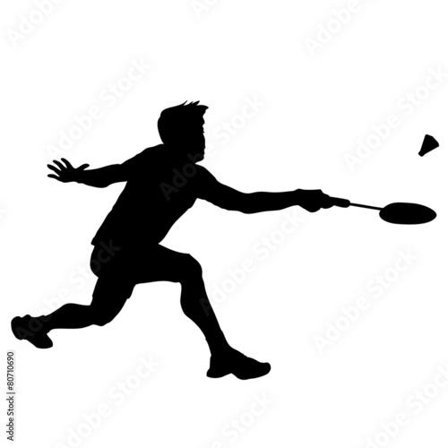 Silhouette of professional badminton player