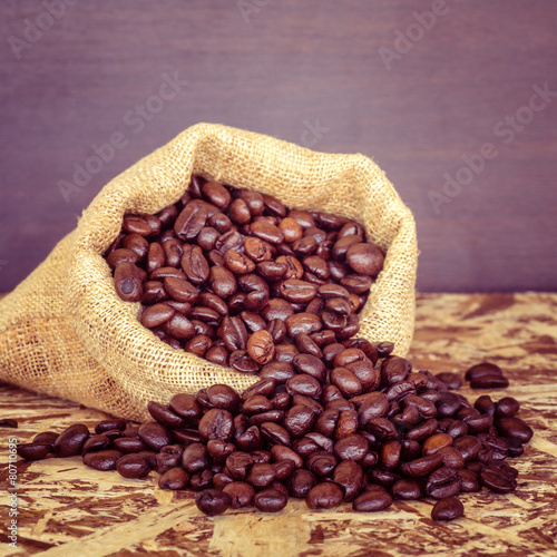 Coffee beans in a bag with filter effect retro vintage style © Nattapol_Sritongcom
