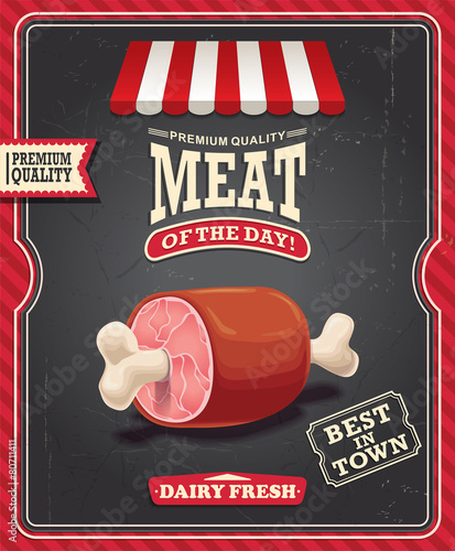 Vintage meat poster design