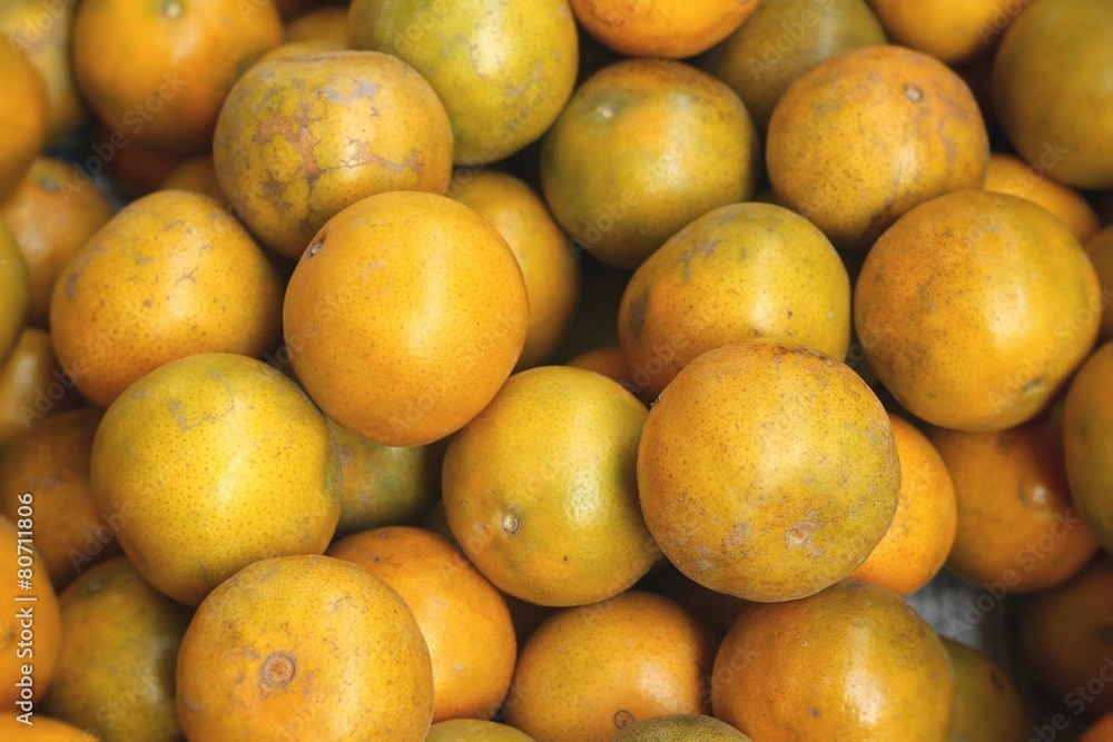 Oranges fruits at the market