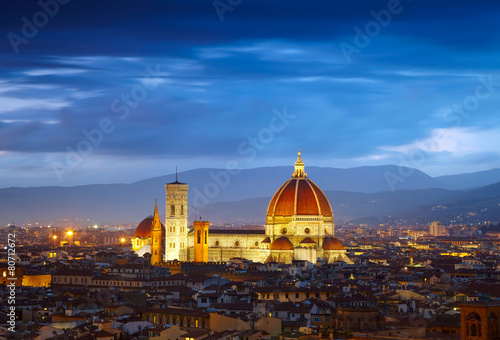 After sunset view of Cathedral Santa Maria del Fiore. Florence,
