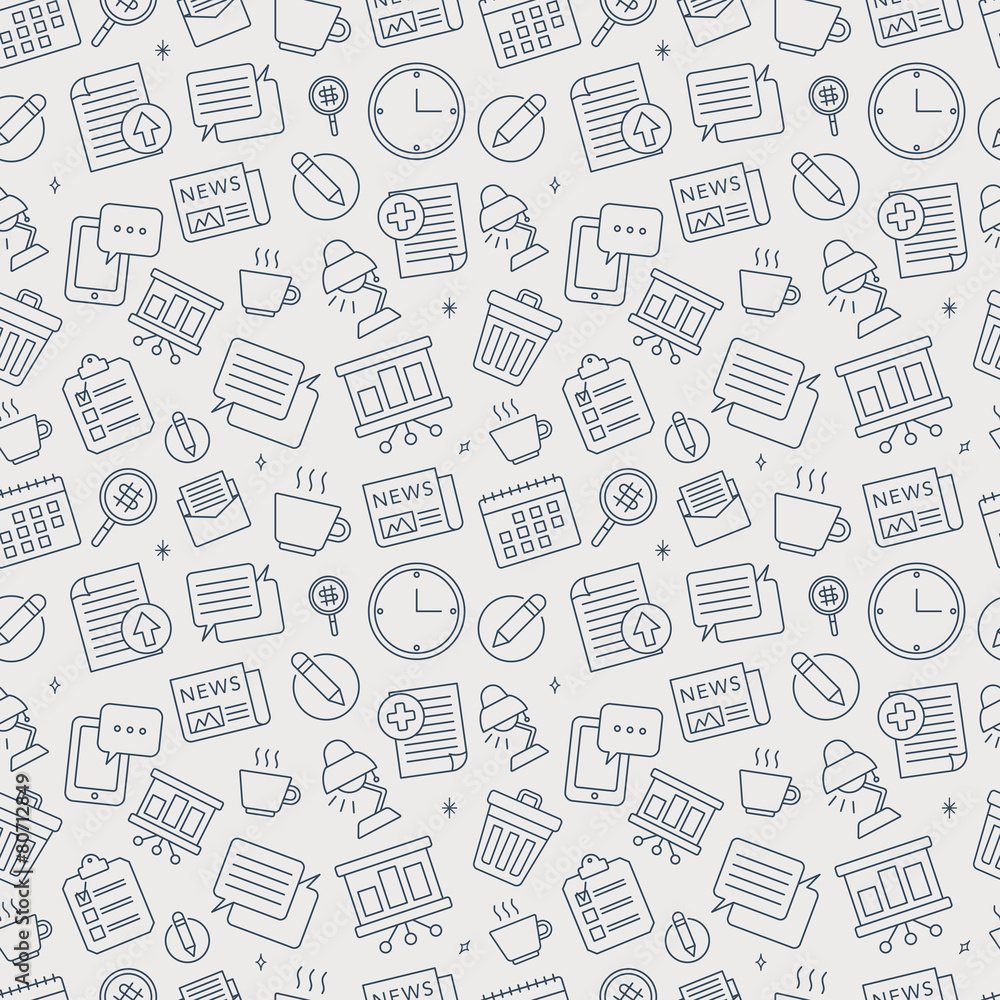 Office line icon pattern set Office line icon pattern set