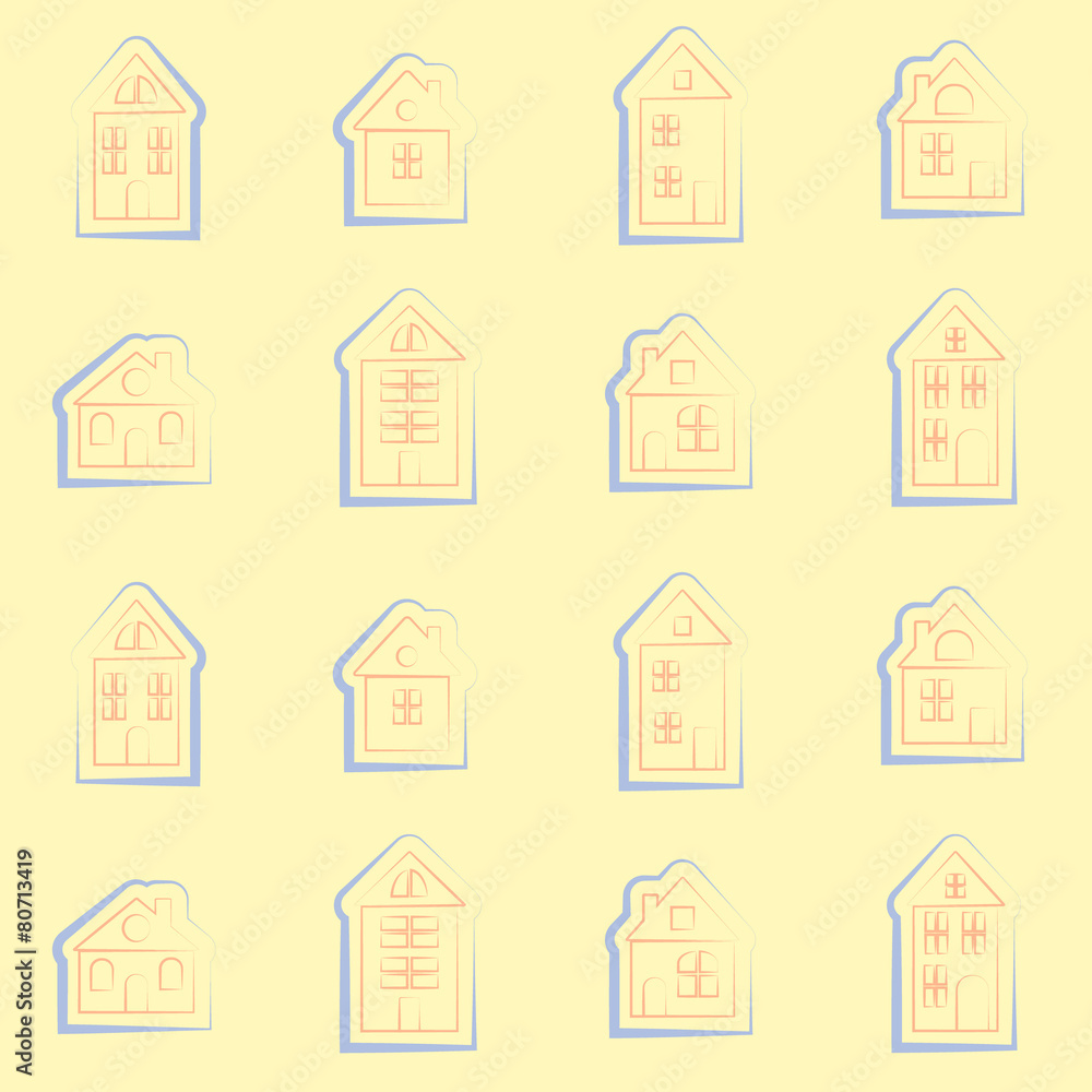 Seamless background with houses