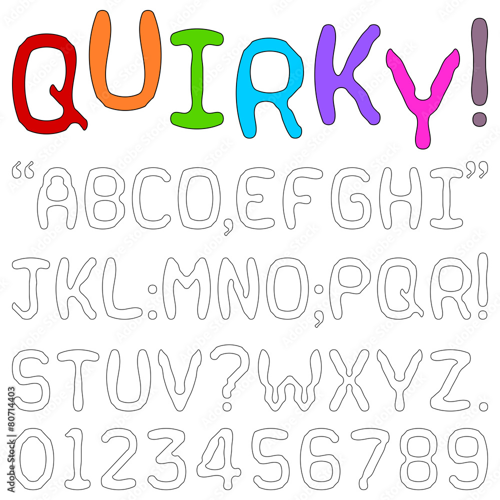 Quirky fun upper case font Quirky fun upper case font
