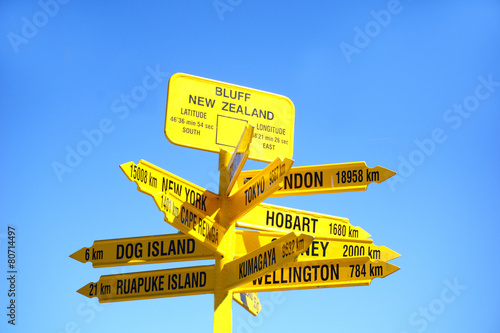 Signpost to the world, Bluff.