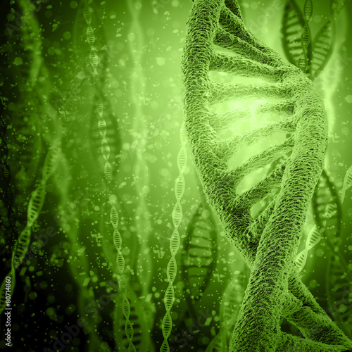 Digital illustration DNA structure in colour background