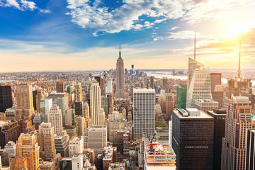 Fototapete Manhattan Luftaufnahme von Manhattan New York  © sborisov