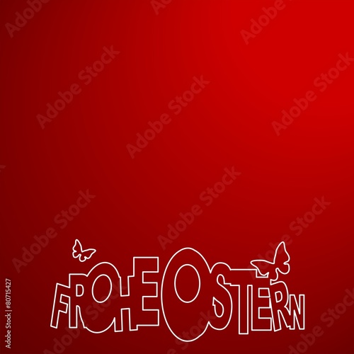 Frohe Ostern - Schriftzug mit Schmetterlingen - Vektor