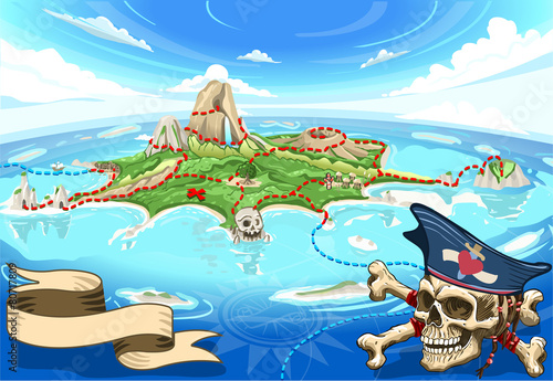 Pirate Cove Island - Treasure Map