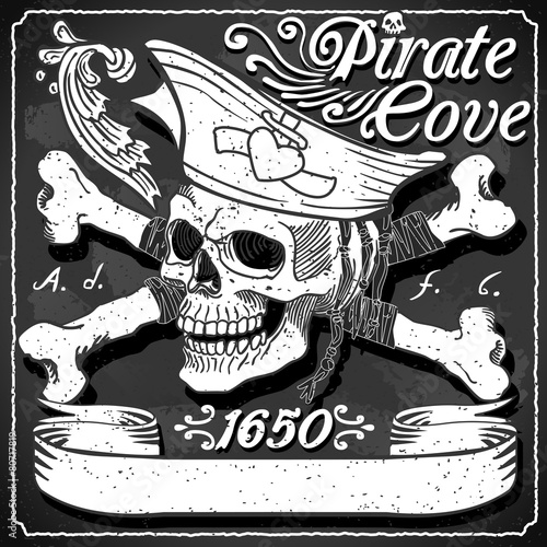Black Pirate Cove Flag - Jolly Roger
